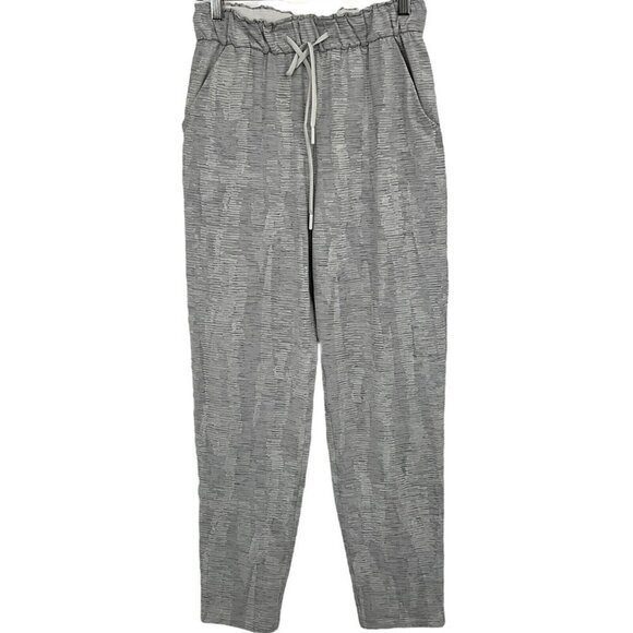 Lululemon Keep Moving Pants 7/8 High-Rise Linear Tempo Jacquard Silver Size 4 - Picture 1 of 7